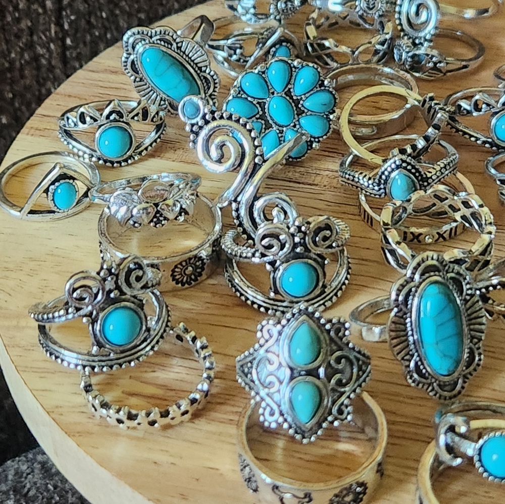 Boho Ring Set Assorted Sizes And Designs New - Picture 4 of 7